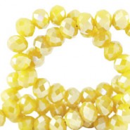 Top Glas Facett Glasschliffperlen 6x4mm rondellen Sunburst yellow-pearl shine coating
